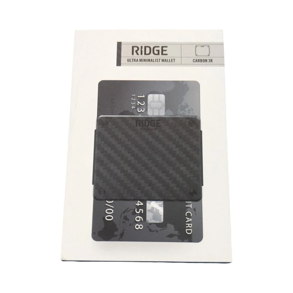 Qq2O The Ridge Wallet - RIDGE LITE - Ultra Minimalist‎ Wallet Carbon Fiber 3k OB